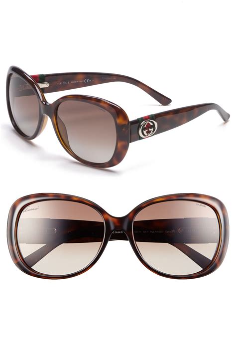 gucci brown havana sunglasses|Gucci 56mm exaggerated aviator sunglasses.